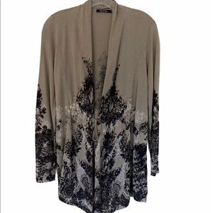 Nic + Zoe Floral Light Knit Open Front Cardigan